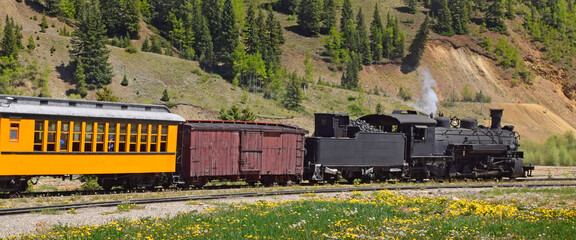 Old steam locomotive in Colorado 