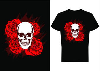 skull with roses illustration