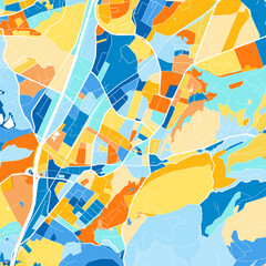 Fototapeta na wymiar Art map of Gotzis, Austria in Blue Orange