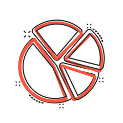 Chart icon in comic style. Diagram cartoon vector illustration on white isolated background. Statistics splash effect business concept.