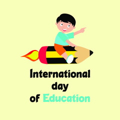 Cartel para celebrar el día internacional de la educación.