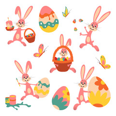 XB. Vector illustration. Set. Isolated over white background