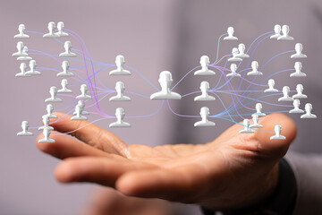 Cloud technology. Polygonal wireframe art looks like constellation © vegefox.com