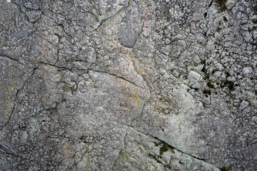 
Close-up frozen stone in winter and covered with frost.
