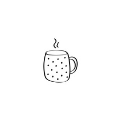 Cute cup sign. Vector doodle icon. Hand drawn illustration