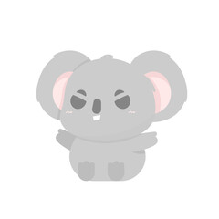 vector illustration of chibi koala character. angry and irritated koala expression. funny, cute, and adorable animals. flat style. element design. can be used for mascot stickers and logos