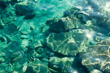 Sea water and rocks underwater
