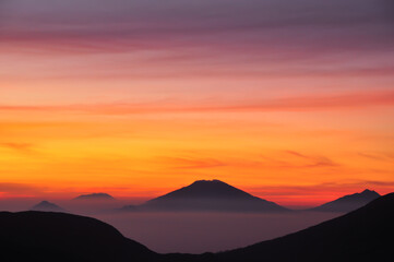 sunset over the mountains