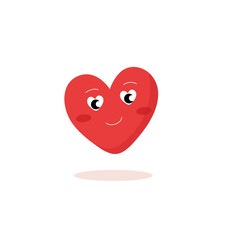 Cute heart character vector illustration. Love icon