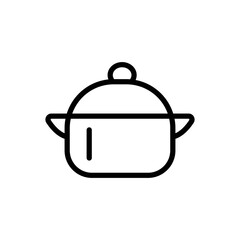 Cooking Pot Icon Vector line Kitchen pot, icon. Editable stroke, isolated icon