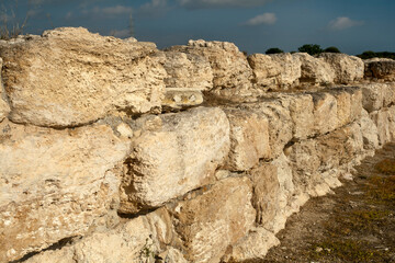 Ancient stone wall, angle view