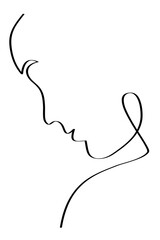 Abstract face drawing with lines, fashion concept, woman beauty minimalist, vector illustration for t-shirt, print design, covers, web