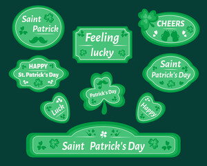 Saint Patrick's Day greeting cards. Vector illustration