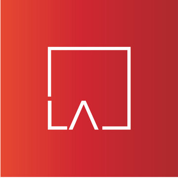 Creative initial letter LA square logo design concept vector