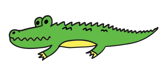 Fototapeten crocodile or alligator drawing © nichapa