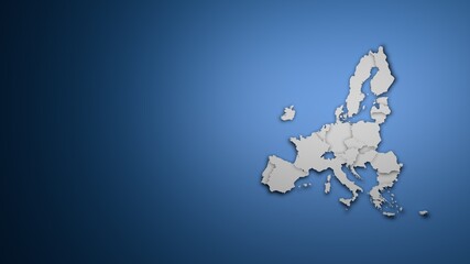 Map of the European Union on blue Background