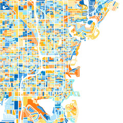 Art map of St-Petersburg, UnitedStates in Blue Orange