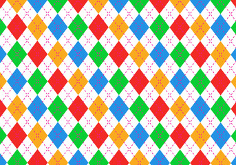 背景素材 タータンチェック柄01 英国風シームレスパターン 赤 黄色 緑 オレンジ Background Wall Mural Backgrou Sihosiho