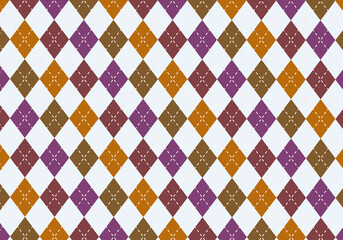【背景素材】アーガイルチェック柄28　5色（茶色、紫、えんじ、ベージュ、薄茶色）