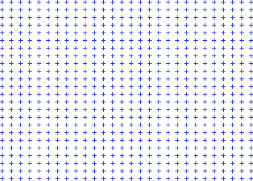 Blue geometric icons pattern. Simple seamless vector design. Abstract blue colour mosaic grid. Minimalist plus shape wallpaper