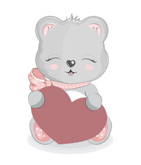 Teddy bear Valentines Day card