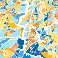Art map of Chesapeake, UnitedStates in Blue Orange