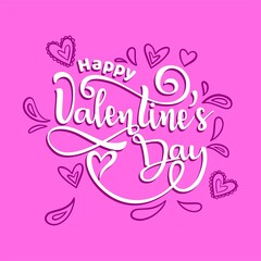 happy valentines day lettering vector design