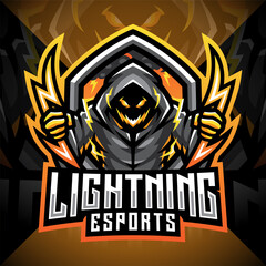 Lightning esport mascot logo design © Visink.art
