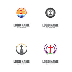 Set Gravestone Logo Template vector symbol nature