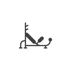 Adjustable gym bench vector icon. filled flat sign for mobile concept and web design. Weight bench glyph icon. Symbol, logo illustration. Vector graphics