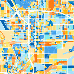 Art map of SanBernardino, UnitedStates in Blue Orange