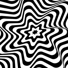 Black and white abstract design. Optical art. Vector.	