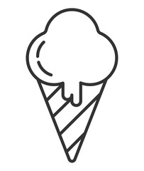 Ice cream icon vector in outline style. Popsicle, ice cream cone, sweets shown.