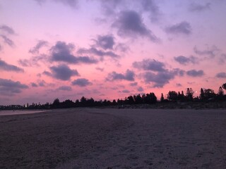 sunset over the river