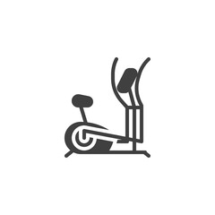 Cycle trainer vector icon. filled flat sign for mobile concept and web design. Ellipsoid gym machine glyph icon. Symbol, logo illustration. Vector graphics