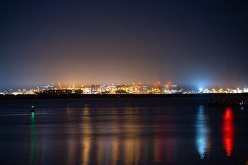 Panoramic night view of Sydney Harbour NSW Australia