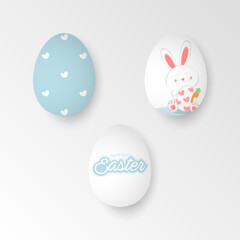 easter eggs collection, cute design of easter eggs vector illustration