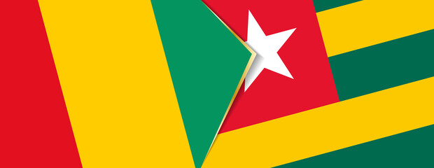 Guinea and Togo flags, two vector flags.