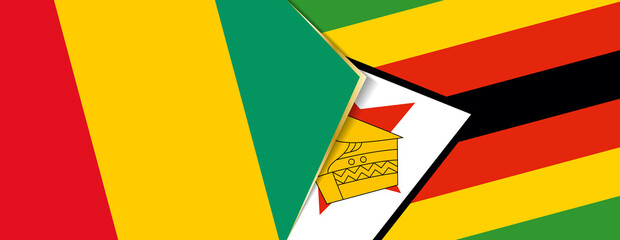 Guinea and Zimbabwe flags, two vector flags.