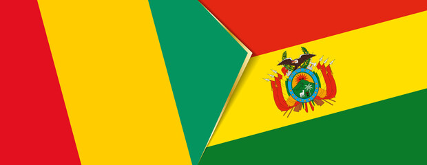 Guinea and Bolivia flags, two vector flags.