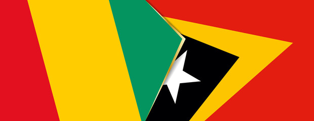 Guinea and East Timor flags, two vector flags.