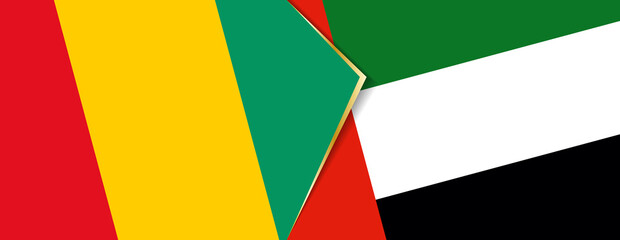 Guinea and United Arab Emirates flags, two vector flags.