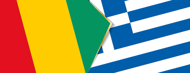 Guinea and Greece flags, two vector flags.