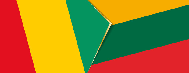 Guinea and Lithuania flags, two vector flags.