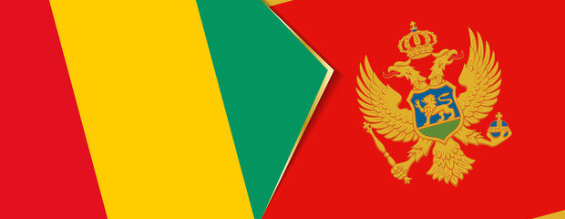 Guinea and Montenegro flags, two vector flags.
