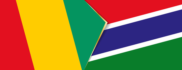 Guinea and Gambia flags, two vector flags.