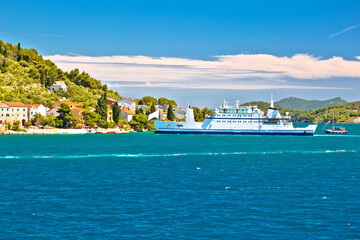 Zadar archipelago. Small island of Osljak ferry port and waterfront view