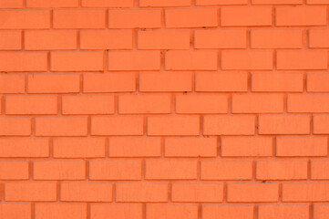 Red brick texture wall. Orange and brown photo background. Industrial design. New building, construction. Urban background, home and office design backdrop. Vintage effect