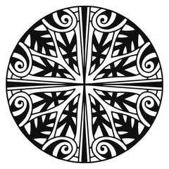 Detailed mandala rounded ornament for carpet design