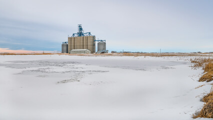 Inland grain terminal at Carseland, Alberta, Canada